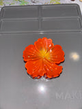 Rhinestone hibiscus flower claw clip ORANGE
