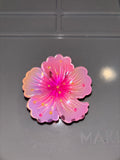 Rhinestone hibiscus flower claw clip PINK